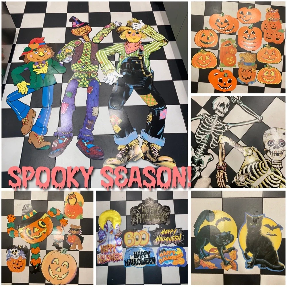 34 Piece Vintage Classroom Halloween Paper Decorations